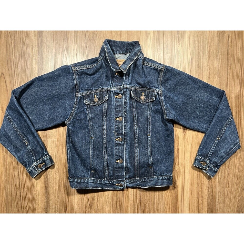 Levis Denim Jacket Vintage White Tag Women’s XL Trucker Dark Wash 37488-4807
